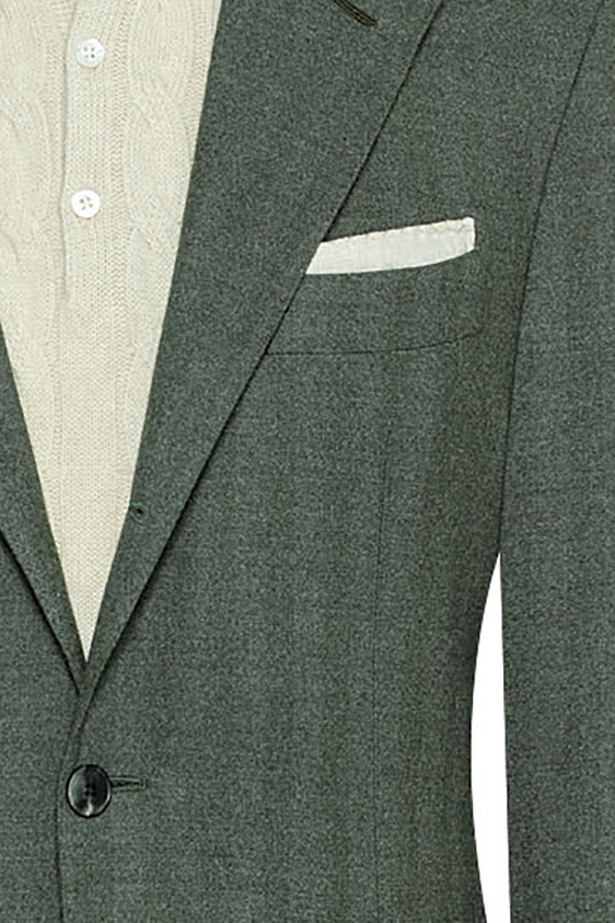 Зеленый пиджак из шерсти и шелка