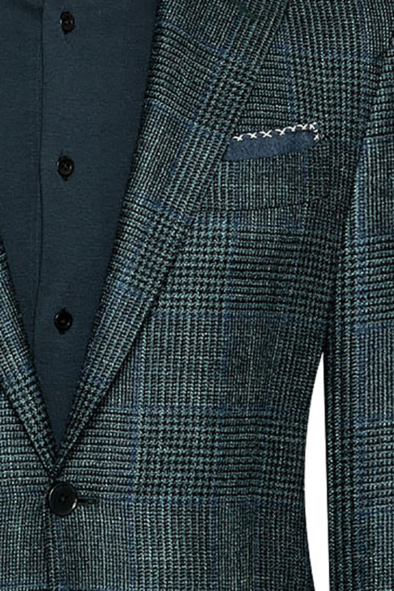 Зеленый пиджак в синюю клетку