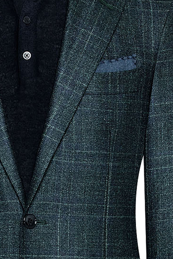 Темно-зеленый пиджак в крупную клетку