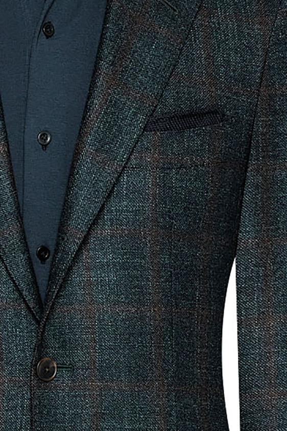 Темно-зеленый пиджак в крупную клетку