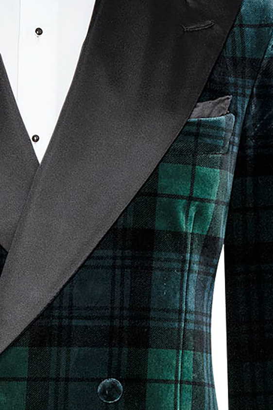 Темно-зеленый пиджак в клетку “Тартан”