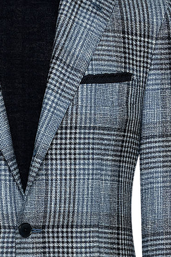 Синий пиджак в клетку “Гленчек”