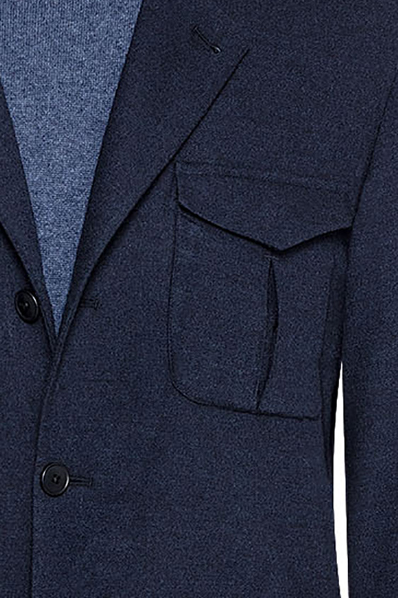 Темно-синий пиджак из шерсти и кашемира