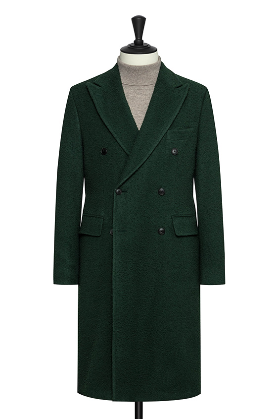 Темно-зеленое пальто из шерсти казентино