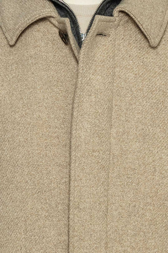 Коричневое пальто из шерсти и кашемира