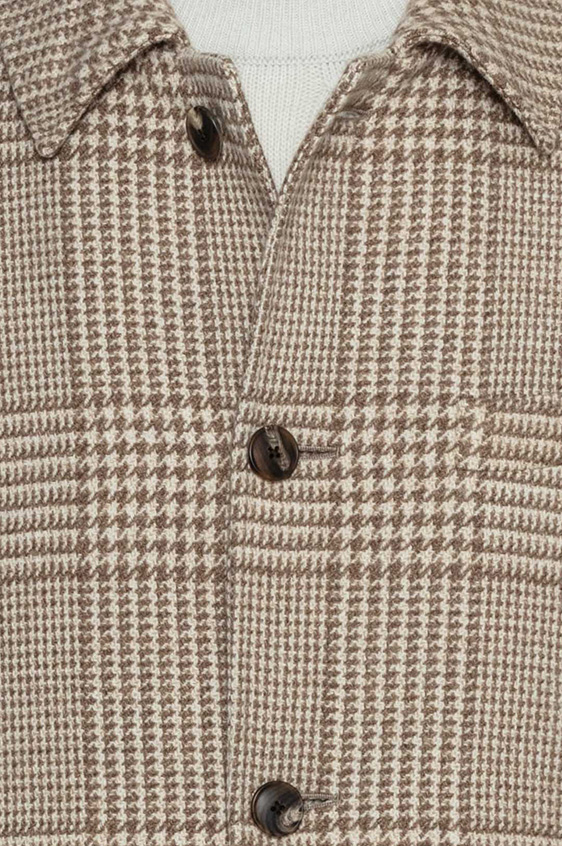 Бежевое пальто в клетку “Гленчек”