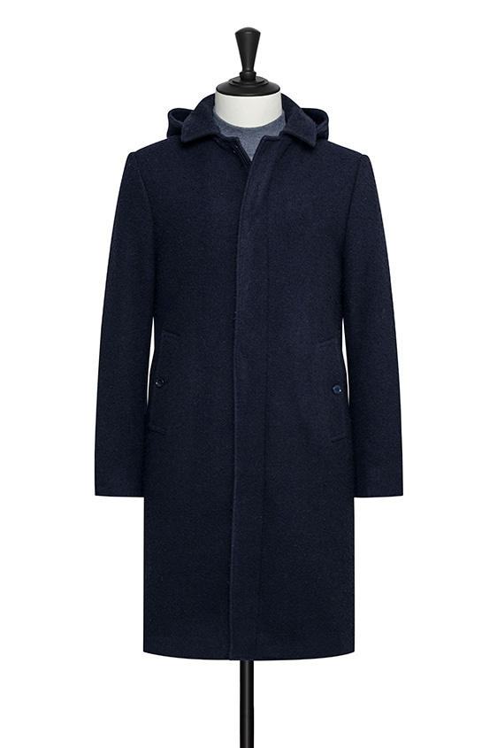 Темно-синее пальто из шерсти казентино