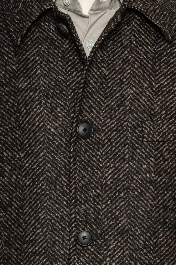 Темно-коричневое пальто из шерсти альпака